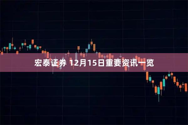 宏泰证券 12月15日重要资讯一览